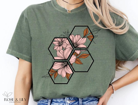 Floral Honeycomb T-Shirt